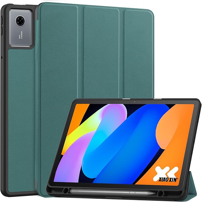 YRH for Idea Tab Pro 12.7 inch Case 2025 with Pen Holder Soft TPU Back Tablet Cover Case with Auto/Sleep (Black)