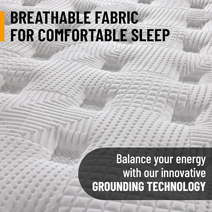 Ottomanson Queen 12” Eurotop Hybrid Mattress - Premium Quilted Cover - Made in USA - Medium-Firm Support - Individually Pocketed Coils & CertiPUR-US Foam - Fiberglass-Free - Bed in a Box