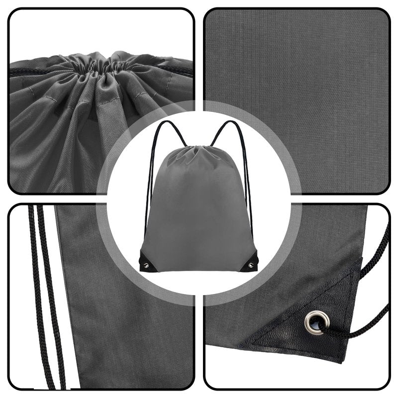 Grneric Drawstring Backpack Bulk 70Pcs String Backpack Drawstring Bags Cinch Bag Sackpack for Men Women Gym(Grey)