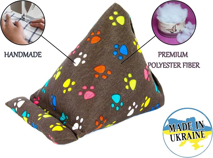 Handmade Phone Pillow Holder - The Wedge Mobile Device Stand - Fabric Phone Stand for All iPhones All Smartphones! 7 x 6.1 x 5.5 Inches (ABC)