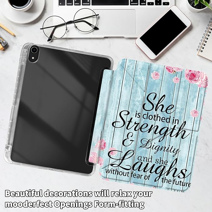 for iPad 10.2 &amp 10.5/iPad 9th/8th/7th Generation 10.2 2021 2020 2019 Case Mutil Angles Folding Y-Shaped Stand Cover with Pencil Holder Auto Wake/SleepAmerican Flag and Cow