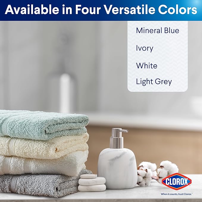 CLOROX Bleach Friendly Towels, Quick Dry, 100% Cotton Hand Towels (16" x 26"), Highly Absorbent Soft Lightweight, Ideal for Everyday Use, Easy to Wash (2 Pack, Ivory)