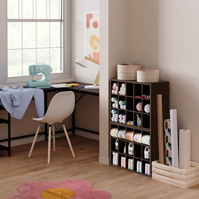 ClosetMaid 15 Cube Stackable Storage Organizer for Shoes, Bags, Crafts, Hobbies with Wood Shelves, for Closet, Entryway or Mudroom, Espresso