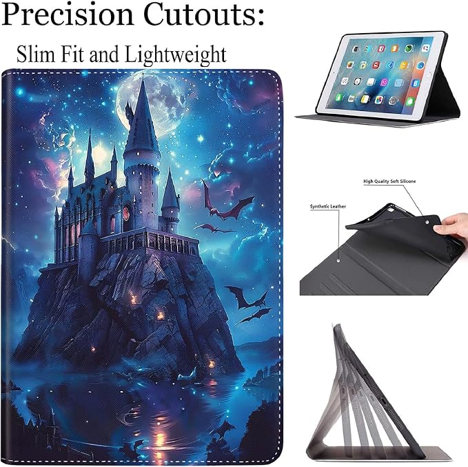 Case for New iPad (A16) 11th Generation 11 Inch 2025for iPad 10th Generation 2022 10.9 Inch Multi-Angle Stand Smart Cover Shockproof with Auto Wake/Sleep ，Starry Sky
