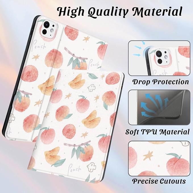 Cute Maple Bear Case for 10.2 iPad 2019/2020/2021(7th/8th/9th Gen) with Pencil Holder Auto Wake/Sleep Leather Soft TPU Back Cover for Women Girls