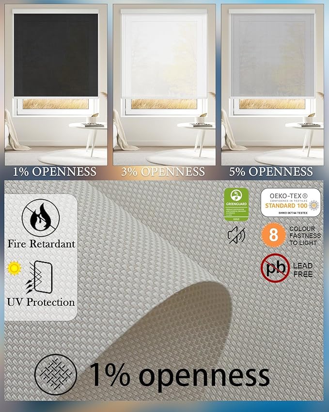 COOLWINDS Motorized Blinds with Remote Cordless Automatic Motorized Shades Custom Blinds for Windows Smart Curtains Compatible with Alexa Google Home(Solar Beige,W62 x H72in)
