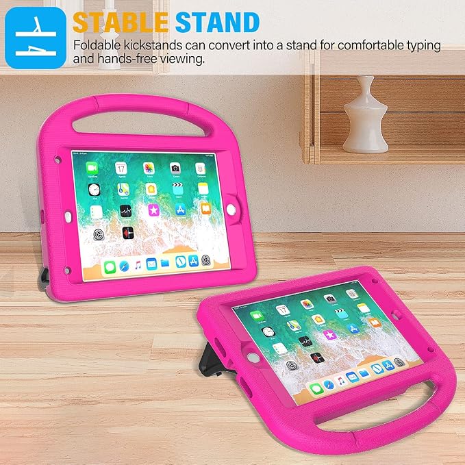 SUPLIK Kids Case for iPad mini 4/5 (7.9) Built-in Screen Protector Durable Shockproof Protective Cover with Handle Stand for 7.9 inch Apple iPad mini 4th/5th Generation Black