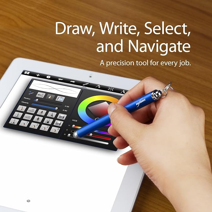 BoxWave Stylus Pen Compatible with Pax Aries AR8 - EverTouch Capacitive Stylus Fiber Tip Capacitive Stylus Pen - Jet Black