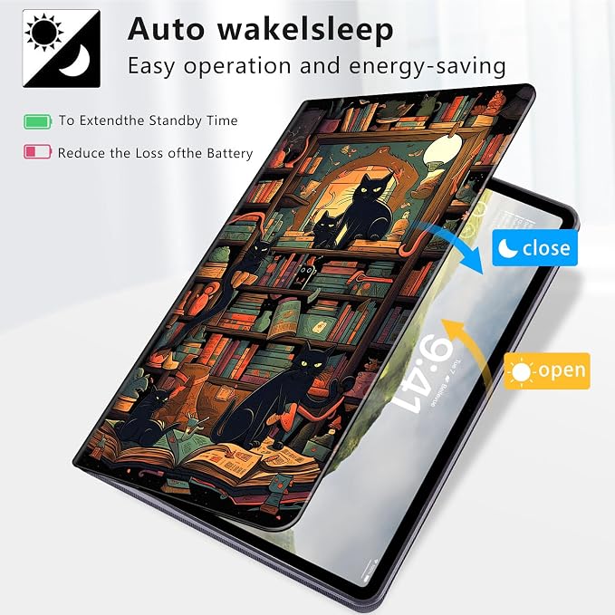 Case for iPad Air 11-inch (M4 2026 / M3 2025 / M2 2024) iPad Air 5th/4th Gen (2022/2020) 10.9 Slim PU Leather Folio Stand &amp Auto Sleep/Wake Protective Smart Cover Tree Fluorescent