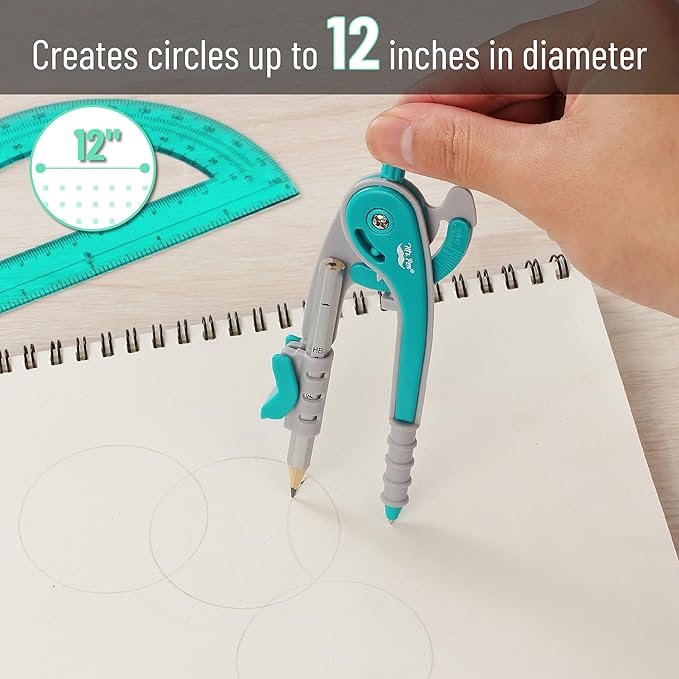 Mr. Pen- Compass and Protractor Set, Math Compass for Geometry and Drawing