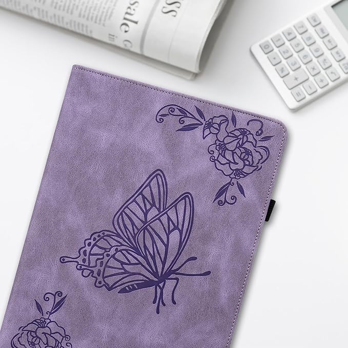 Dteck Wallet Case for Galaxy Tab S10+/S9+/S7 FE/S8+/S7 Plus 12.4 Tablet Premium PU Leather Folding Stand Auto Wake/Sleep Pen Holder Case with Hummingbirds