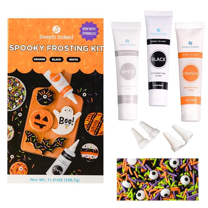 Sweets Indeed Halloween Frosting Decorating Kit with Sprinkles, 11.31 ounces