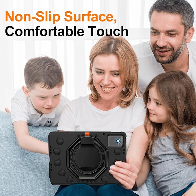 for Lenovo Idea Tab Plus Case 12.1 2025 with 360° Rotating Stand Handle and Pencil Holder New EVA Shockproof Cover for Kids Adults Home School Office Outdoor Black
