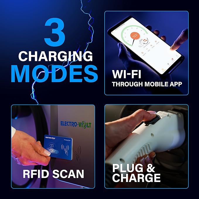 Level 2 EV Charger - 10 KW, Adjustable 40Amp, 240V, NEMA 14-50 Plug, IP65 Indoor/Outdoor Electric Car Wall Charging Station- FCC Certified EV Charger Level 2 & 18-Ft Premium Cable & Smart APP Control