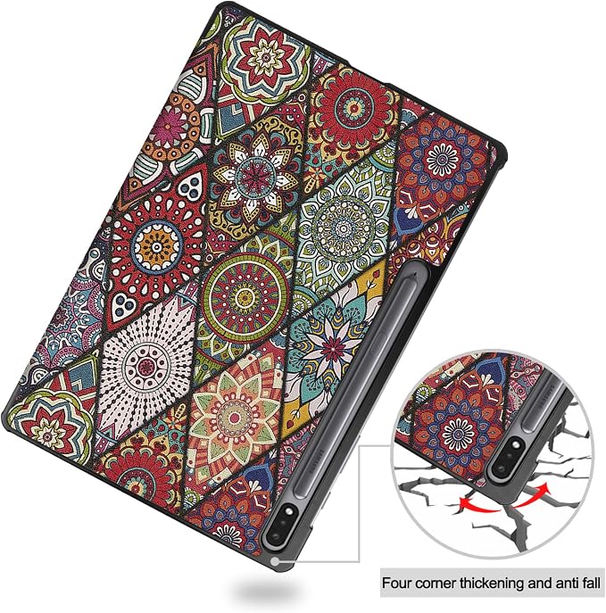 Gylint Folio Case for Samsung Galaxy Tab S9+ 2023Mandala | Models: SM-X810/X816/X818 Ultra-Thin PU Leather Smart Cover Pattern: Mandala