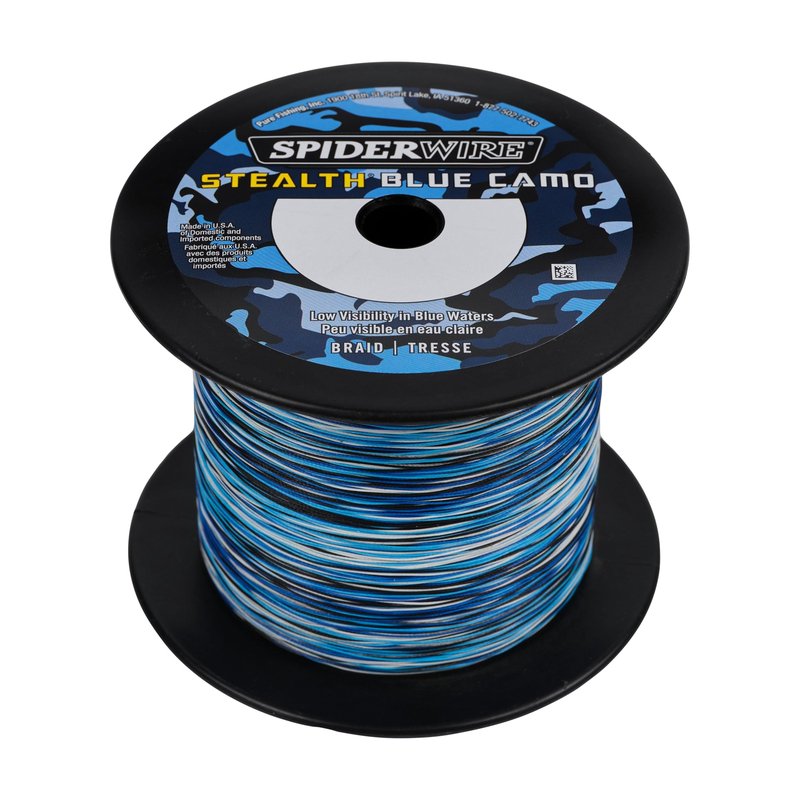 SpiderWire Stealth® Superline, Blue Camo, 15lb | 6.8kg, 1500yd | 1371m Braided Fishing Line, Suitable for Saltwater and Freshwater Environments