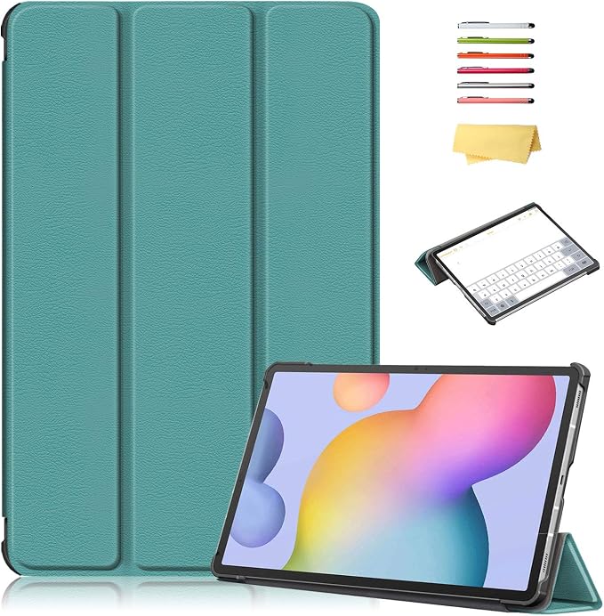 Case for Samsung Galaxy Tab S8 Plus 12.4 2022/S7 FE 2021/S7 Plus 2020 (SM-X800/X806/T730/T733/T736/T738/T970/T975/T976) Lightweight Tri-Fold Stand Thin Cover Auto Wake/Sleep Almond Blossom