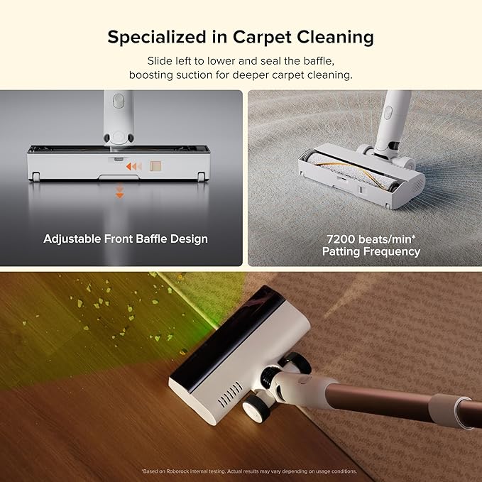 roborock H60 Hub Cordless Stick Vacuum Cleaner with Auto-Empty Dock, 115AW Suction for Carpets and Hard Floors, Vacuum Cleaners with 60-Min Runtime, Anti-Tangle Brush, 140° Green LED Dust Detection