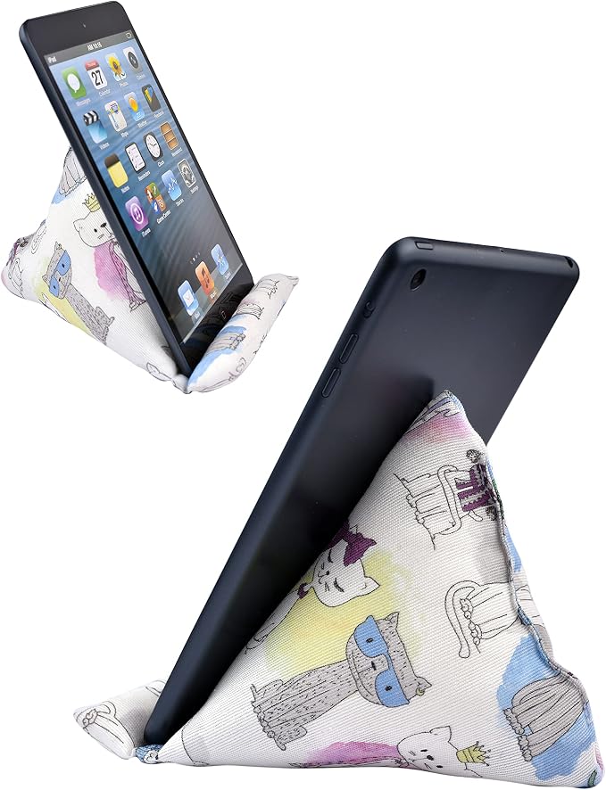 Handmade Phone Pillow Holder - The Wedge Mobile Device Stand - Fabric Phone Stand for All iPhones All Smartphones! 7 x 6.1 x 5.5 Inches (ABC)