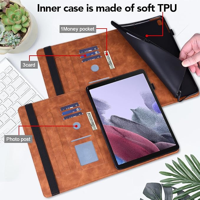 Case for Samsung Galaxy Tab S11 11 Inch PU Leather Multi-Angle Viewing Stand Wallet Protective Cover with Card Slots - Blue