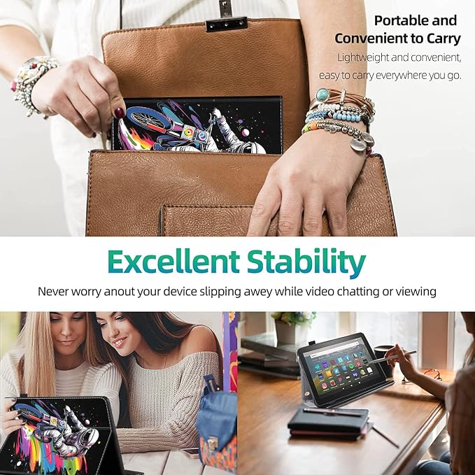 Case Cover for Amazon All-New Kindle Fire 7 Tablet (2022 Release-12th Generation) Latest Model 7 Slim Folding Stand Cover with Auto Wake/Sleep Dancing Skeleton in Mexican Costume