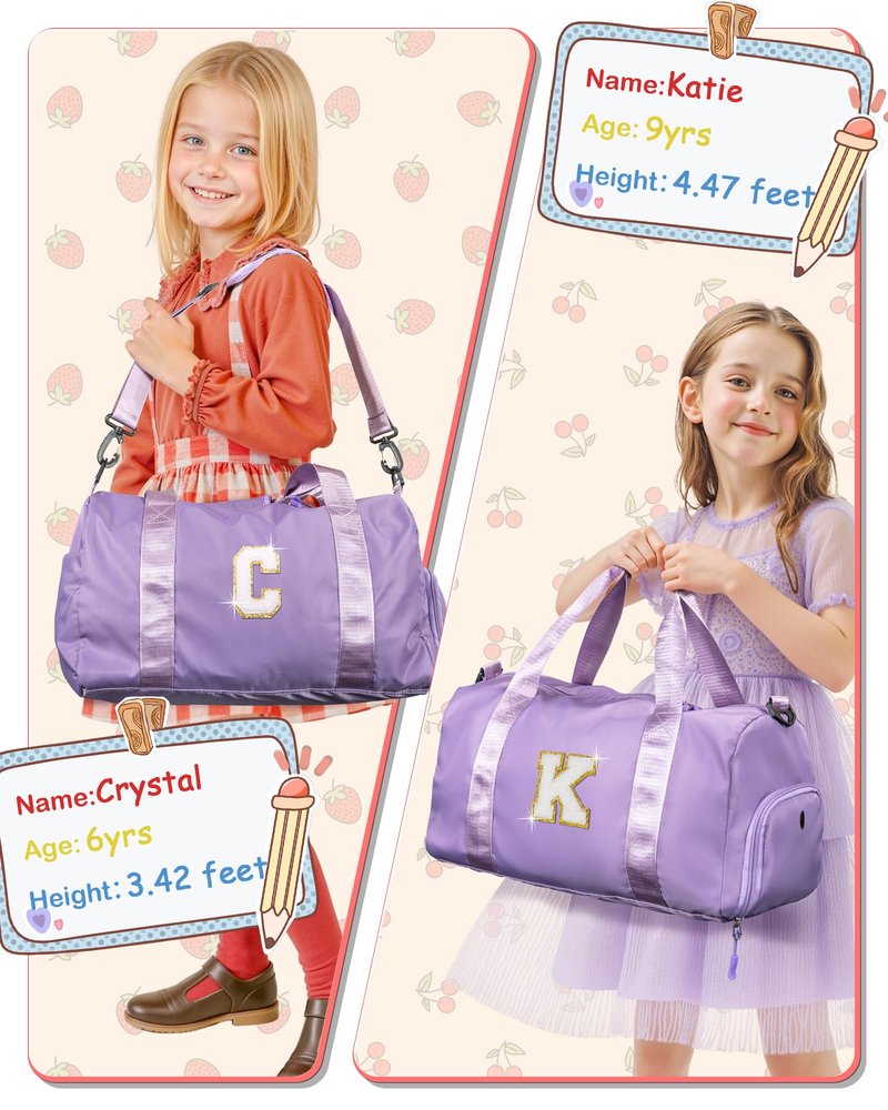 Vogewood Daughter Birthday Gifts-Girl Gym Bag with Shoe Compartment, Kid Personalized Weekender Overnight Bags, Initial Travel Tote with Makeup Pouch, Graduation Gift for Girls (Letter Y)