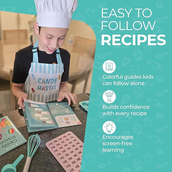 Tovla Jr Ultimate Real Candy Science Lab for Kids | Hands on STEM Experiment Kit with Real Candy Making Tools and Step by Step Visual Guides | Ages 6 to 12 | Gummies, Chocolates and More