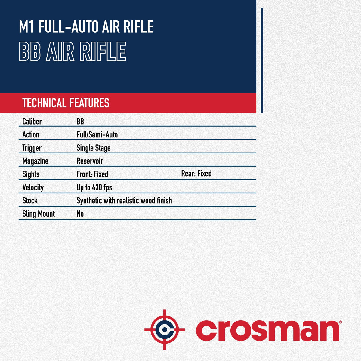 Crosman CFAM1 Full Auto CO2 BB Rifle - 300 Round - Brown