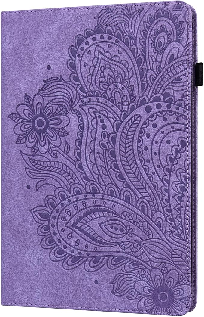 for Apple iPad 10.2 Case 9th/8th/7th Generation Cover (2021/2020/2019) with Auto Wake/Sleep Ultra Thin Lightweight Trifold Stand Folio PU Leather &amp Hard Back Hybrid Cover Almond Blossom