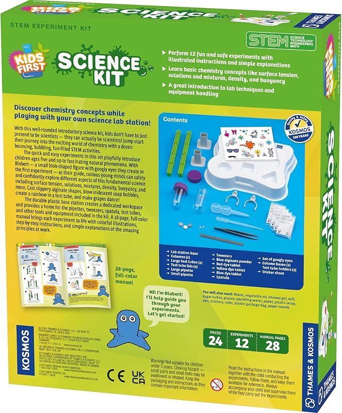 Thames & Kosmos Kids First Science Kit | STEM Learning, Intro to Chemistry for Ages 5+ | Safe & Educational Lab Setup with 20+ Durable Tools, 12 Experiments | Explore Lab Skills & Science Concepts
