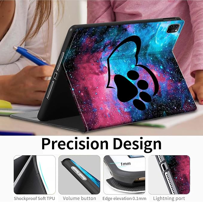 Case for iPad (A16) 11th Generation 11 Inch (2025)iPad 10th Generation 10.9 Inch (2022)PU Leather Slim Standing Smart Coverwith Auto Sleep/WakeBall on Fire