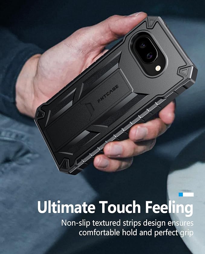FNTCASE for 11 Pro XL Case Rugged Kickstand 2 Front Frames Black | Built-in Screen Protector 20FT Military-Grade Drop Protection Rugged Heavy Duty Shockproof Full Body Protective Cover