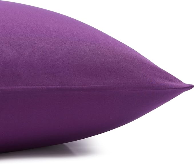 Amazon Basics Lightweight Super Soft Easy Care Wrinkle Free Breathable Microfiber 4-Piece Bed Sheet Set with 14-Inch Deep Pockets, King, Plum, Solid