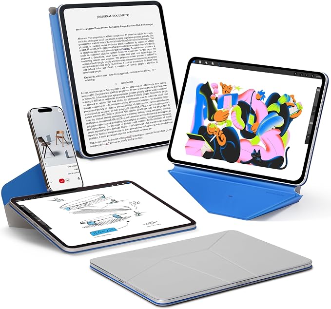 MOFT Dynamic Folio Case for iPad Air 13-inch (M4 2026 / M3 2025 / M2 2024)Slim Magnetic Stand Case with 20+ Viewing Angles Auto Wake/SleepUltra Thin Cement x Sapphire