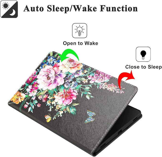 Case for Samsung Galaxy Tab S10 Lite/ S10 FE/ S9 FE 10.9 InchX400/X520/X510 Auto Wake/Sleep Premium PU Leather Folding Stand Cover with Pen Holder &amp Multiple Viewing Angles - Beach