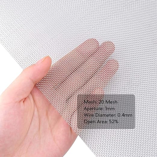 Valchoose 2PACK Stainless Mesh Screen 12”X24”, 20 Mesh 304 Steel Woven Wire Mesh
