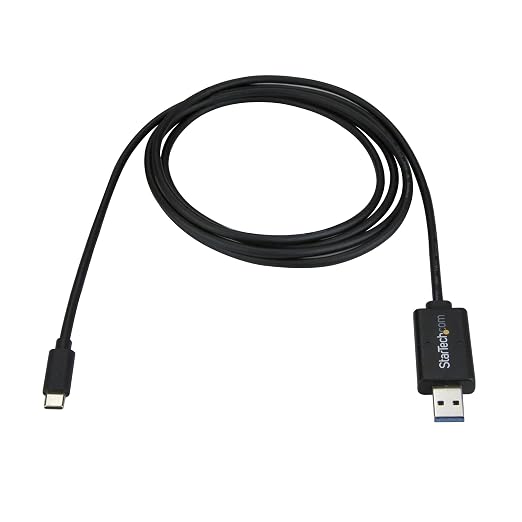 StarTech USB-C to USB Data Transfer Cable Mac/Windows 2m (USBC3LINK) | USB 3.0 5Gbps USB Powered PCLinq software preloaded Windows Easy Transfer to Windows 8 Activity LED