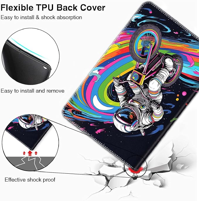 Case for iPad A16 11th Gen 11 Inch (2025) 10th Gen 10.9 Inch (2022) Model A3354 A3355 A3356 A2696 A2757 A2777 ，Slim Fit Standing Cover with Auto Sleep/Wake，Frog Playing Guitar