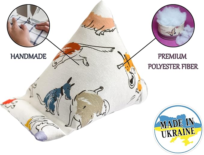 Handmade Phone Pillow Holder - The Wedge Mobile Device Stand - Fabric Phone Stand for All iPhones All Smartphones! 7 x 6.1 x 5.5 Inches (ABC)