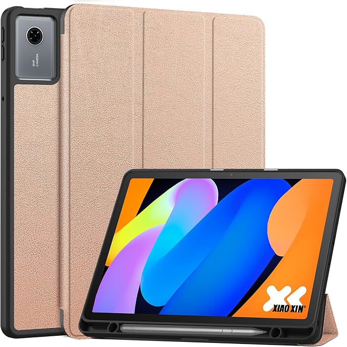 YRH for Idea Tab Pro 12.7 inch Case 2025 with Pen Holder Soft TPU Back Tablet Cover Case with Auto/Sleep (Black)