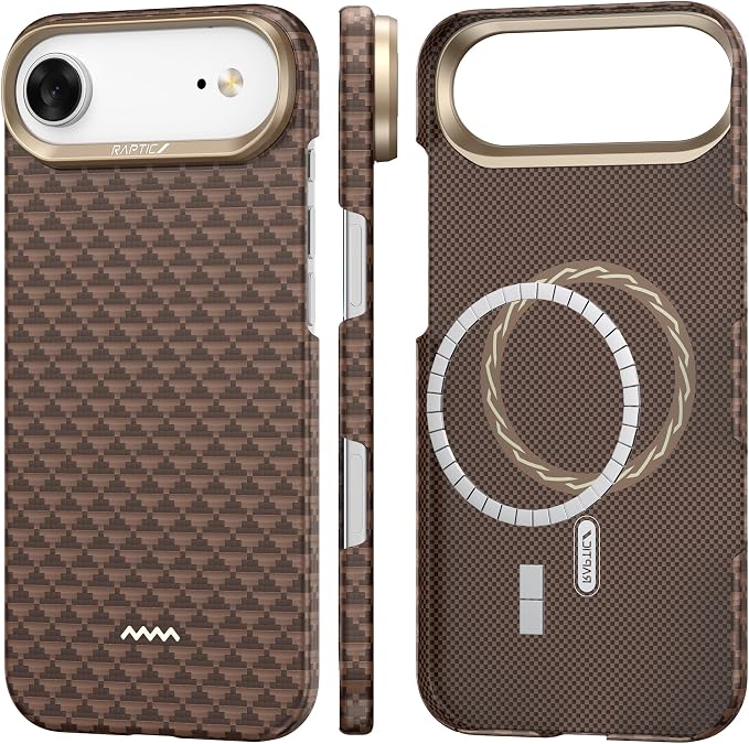 RAPTIC Aramid Fiber Case for iPhone 16 Pro Compatible with MagSafe Non-Slip &amp Slim 600D Aramid Fiber [Military Grade Drop Tested] Anti-Scratch Shockproof Protective Case 6.3 inch Black
