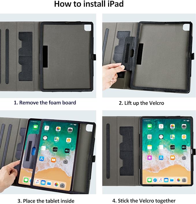 Vimorco for iPad Pro 11-inch Case M5/M4 2025/2024 for iPad Pro Case 11 Inch M5/M4 Pencil Holder/Hand Strap/Pocket/Screen Protection Band 3 Adjustable Angles Auto Sleep/Wake Beach Blue Ocean