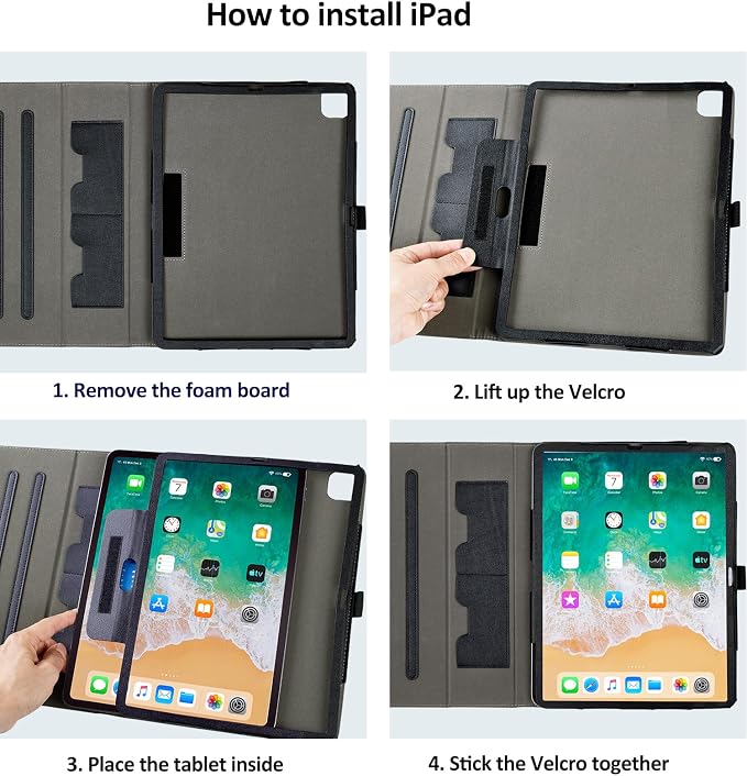 Vimorco for iPad Pro 11-inch Case M5/M4 2025/2024 for iPad Pro Case 11 Inch M5/M4 Pencil Holder/Hand Strap/Pocket/Screen Protection Band 3 Adjustable Angles Auto Sleep/Wake Beach Blue Ocean