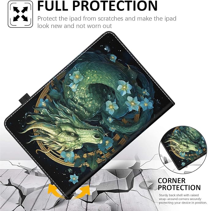 Case for All-New Amazon Fire HD 10 and 10 Plus Tablet (13th/11th Generation 2023/2021 Release) 10.1 Multi-Angle Smart Stand Cover Auto Sleep/Wake Skull and Fire