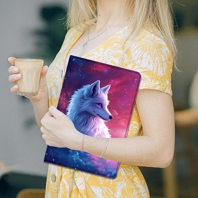 Case for Samsung Galaxy Tab A9 Plus 11 2023 Multi-Viewing Angles with Automatic Sleep/Wake Function for Samsung Galaxy A9+Tablet (SM-X210/X216/X218) American Flag Wolf