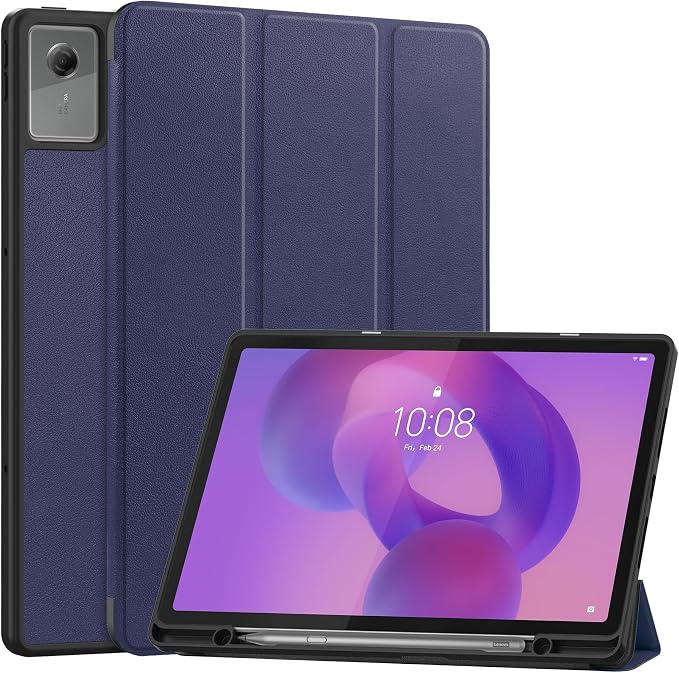 YRH for Idea Tab Pro 12.7 inch Case 2025 with Pen Holder Soft TPU Back Tablet Cover Case with Auto/Sleep (Black)