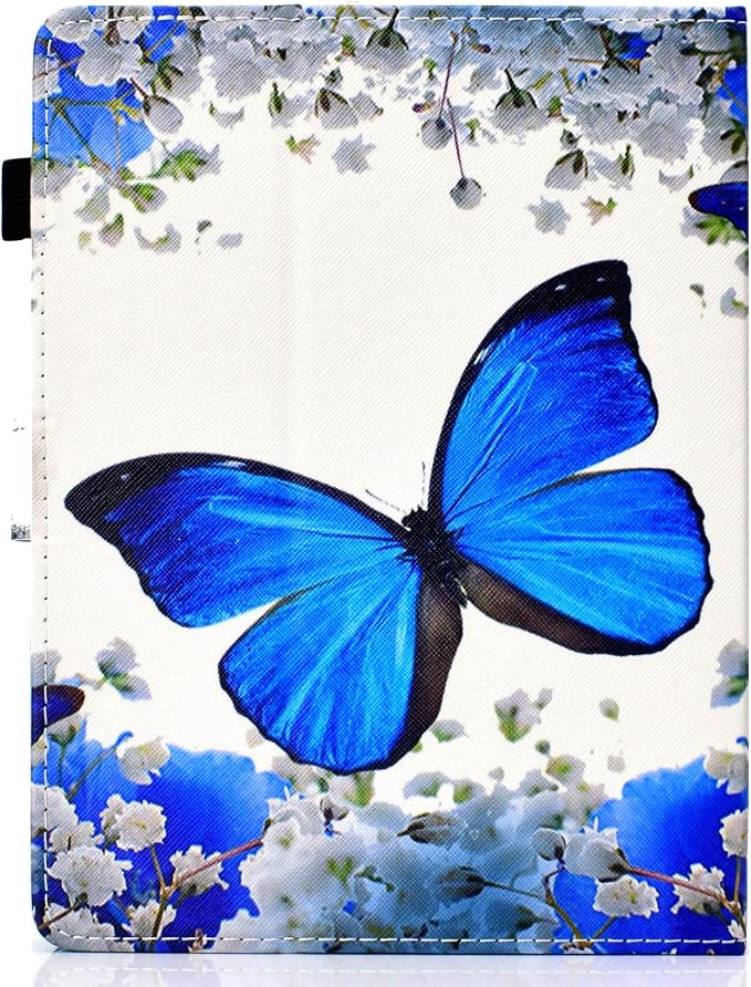 Universal 7 Inch Tablet Case Techcircle Ultra Slim Lightweight PU Leather Stand Folio Flip Wallet Protective Shell Case [Card Slots] [Magnetic Closure] for All 7 Android Tablet PC Cherry Blossom