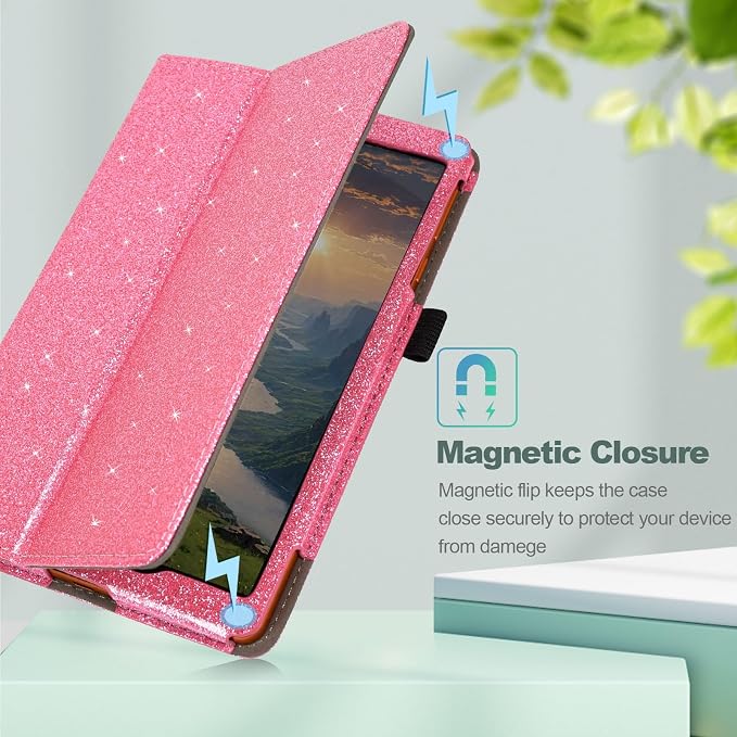 Case for Onn. 7 Inch Tablet Gen 4 Model:100135924 2024 Release - Folio PU Leather Stand Cover with Pencil Holder Black