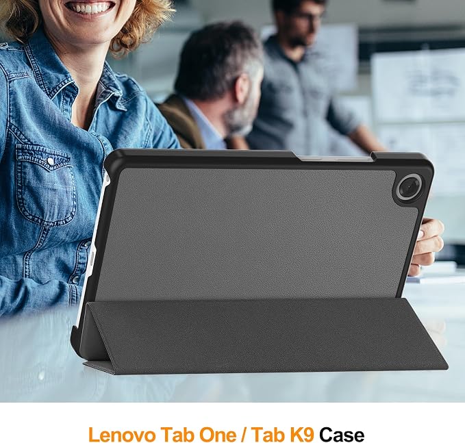 Smart Case for Lenovo Tab One / K9 8.7 Inch 2025 TB305XU/TB305FU Lightweight Trifold Stand Cover Auto Wake Sleep Blackish Green