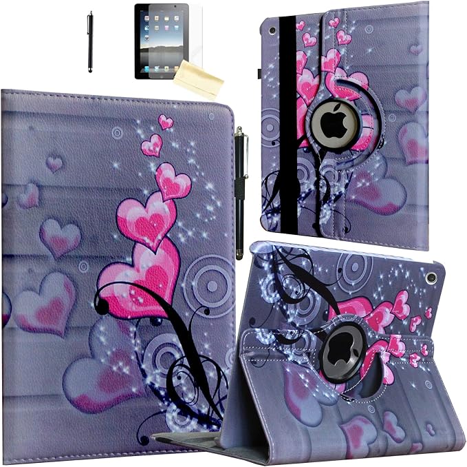 Case for iPad 10.2 inch for iPad 9th 8th 7th Generation Rotating Stand Smart Magnetic Auto Wake Up/Sleep Cover for A2602 A2603 A2604 A2605 MK2L3LL/A MK2P3LL/A MK673LL/A (Black)